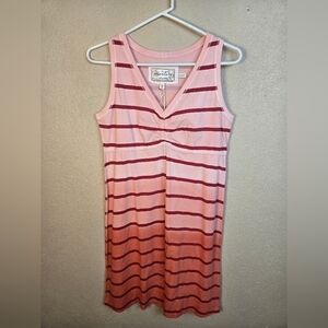 Aventura Lidell Striped Mini Dress in Blooming Dahlia Medium